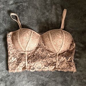 brown crop top, or can be worn as a bralette